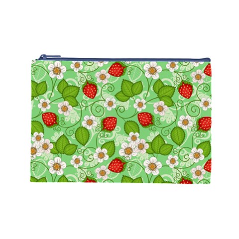 Strawberries Pattern Seamless Cosmetic Bag (Large) from ArtsNow.com Front