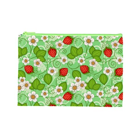 Strawberries Pattern Seamless Cosmetic Bag (Large) from ArtsNow.com Front