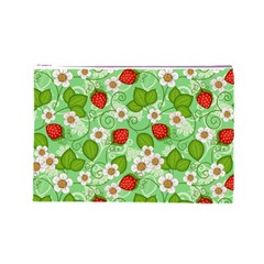 Strawberries Pattern Seamless Cosmetic Bag (Large) from ArtsNow.com Front