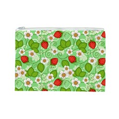 Strawberries Pattern Seamless Cosmetic Bag (Large) from ArtsNow.com Front