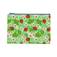 Strawberries Pattern Seamless Cosmetic Bag (Large) from ArtsNow.com Front