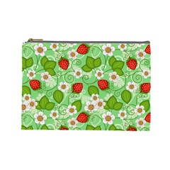 Strawberries Pattern Seamless Cosmetic Bag (Large) from ArtsNow.com Front