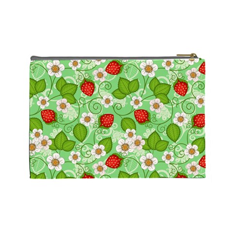 Strawberries Pattern Seamless Cosmetic Bag (Large) from ArtsNow.com Back