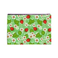 Strawberries Pattern Seamless Cosmetic Bag (Large) from ArtsNow.com Back