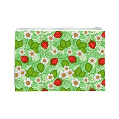 Strawberries Pattern Seamless Cosmetic Bag (Large) from ArtsNow.com Back