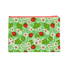 Strawberries Pattern Seamless Cosmetic Bag (Large) from ArtsNow.com Back