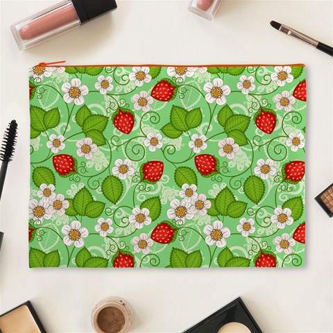 Strawberries Pattern Seamless Cosmetic Bag (XL) from ArtsNow.com Front