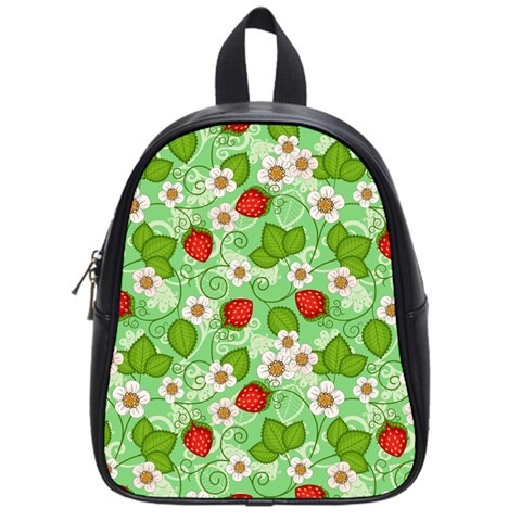 Strawberries Pattern Seamless School Bag (Small) from ArtsNow.com Front