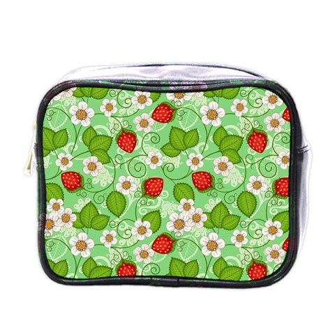 Strawberries Pattern Seamless Mini Toiletries Bag (One Side) from ArtsNow.com Front