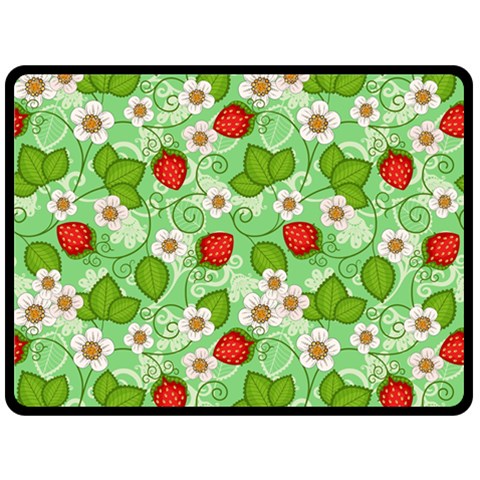 Strawberries Pattern Seamless Fleece Blanket (Large) from ArtsNow.com 80 x60  Blanket Front