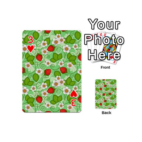 Strawberries Pattern Seamless Playing Cards 54 Designs (Mini) from ArtsNow.com Front - Heart3