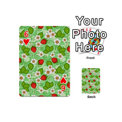 Strawberries Pattern Seamless Playing Cards 54 Designs (Mini) from ArtsNow.com Front - Heart6