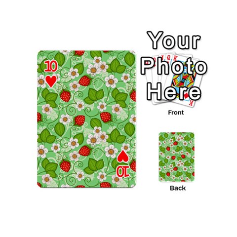 Strawberries Pattern Seamless Playing Cards 54 Designs (Mini) from ArtsNow.com Front - Heart10