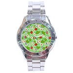 Strawberries Pattern Seamless Stainless Steel Analogue Watch