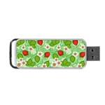 Strawberries Pattern Seamless Portable USB Flash (Two Sides)