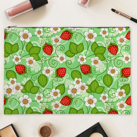 Strawberries Pattern Seamless Cosmetic Bag (XXL) from ArtsNow.com Front