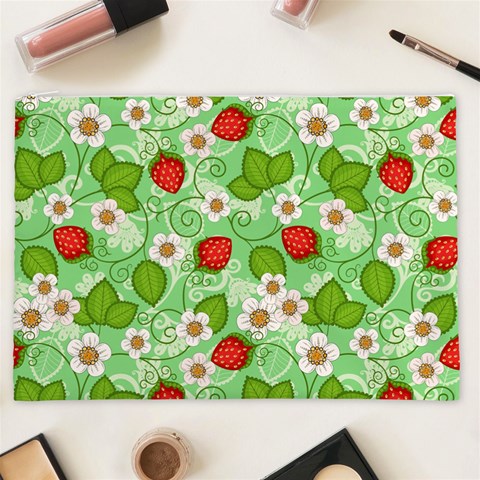 Strawberries Pattern Seamless Cosmetic Bag (XXL) from ArtsNow.com Front