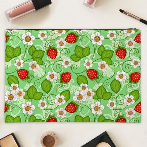 Strawberries Pattern Seamless Cosmetic Bag (XXL) from ArtsNow.com Back