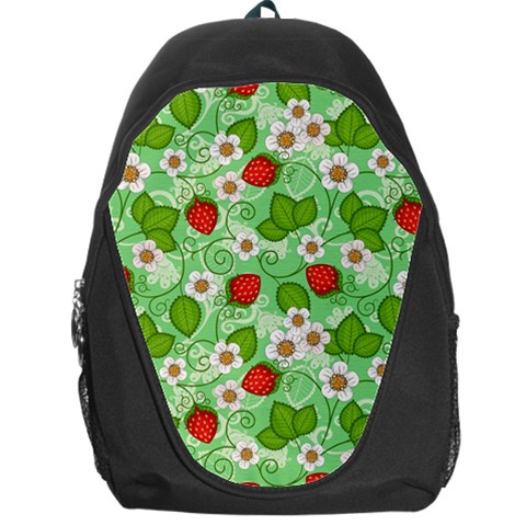 Strawberries Pattern Seamless Backpack Bag from ArtsNow.com Front