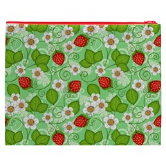 Strawberries Pattern Seamless Cosmetic Bag (XXXL) from ArtsNow.com Back