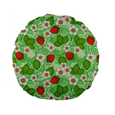 Strawberries Pattern Seamless Standard 15  Premium Round Cushions from ArtsNow.com Front