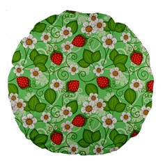 Strawberries Pattern Seamless Large 18  Premium Round Cushions from ArtsNow.com Front