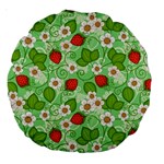 Strawberries Pattern Seamless Large 18  Premium Round Cushions