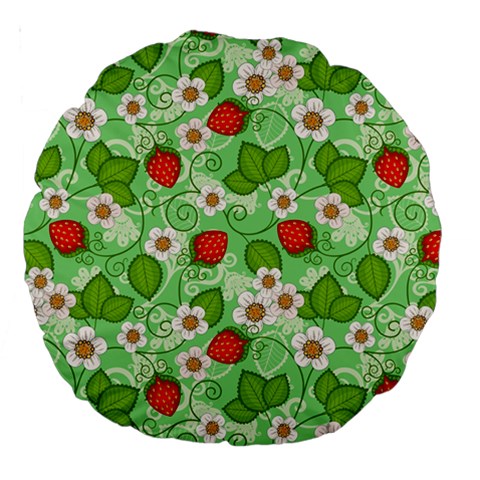 Strawberries Pattern Seamless Large 18  Premium Round Cushions from ArtsNow.com Back