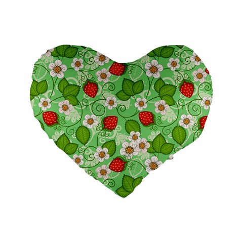 Strawberries Pattern Seamless Standard 16  Premium Heart Shape Cushions from ArtsNow.com Front