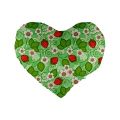 Strawberries Pattern Seamless Standard 16  Premium Heart Shape Cushions from ArtsNow.com Front