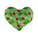 Strawberries Pattern Seamless Standard 16  Premium Heart Shape Cushions