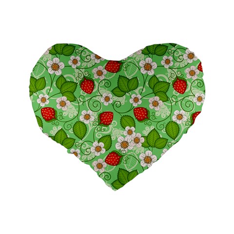 Strawberries Pattern Seamless Standard 16  Premium Heart Shape Cushions from ArtsNow.com Back