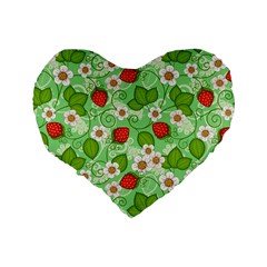 Strawberries Pattern Seamless Standard 16  Premium Heart Shape Cushions from ArtsNow.com Back