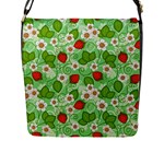 Strawberries Pattern Seamless Flap Closure Messenger Bag (L)