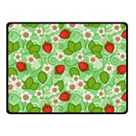 Strawberries Pattern Seamless Two Sides Fleece Blanket (Small)