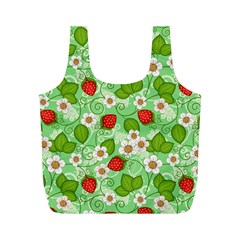 Strawberries Pattern Seamless Full Print Recycle Bag (M) from ArtsNow.com Front