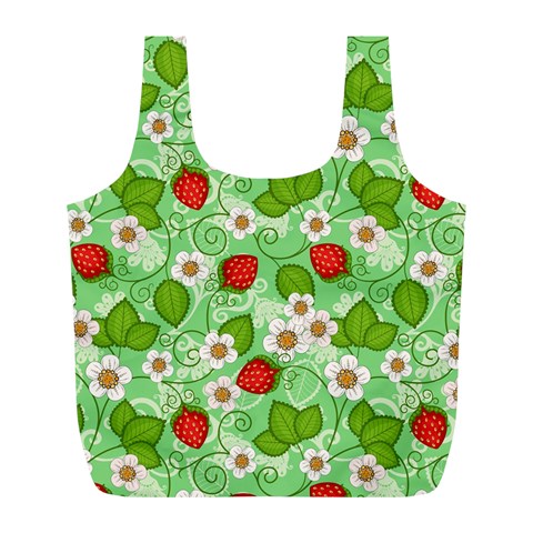 Strawberries Pattern Seamless Full Print Recycle Bag (L) from ArtsNow.com Front