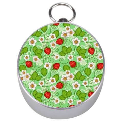 Strawberries Pattern Seamless Silver Compasses from ArtsNow.com Front