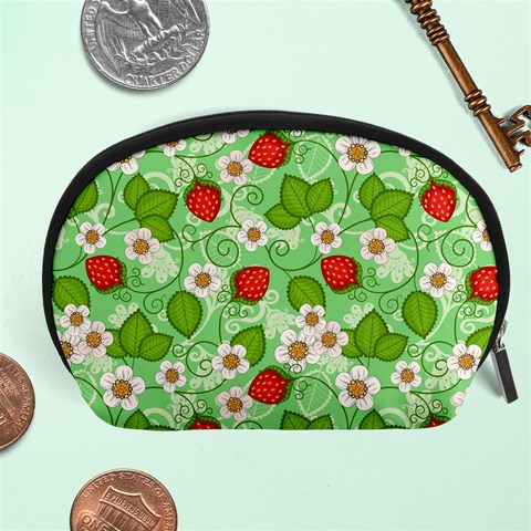 Strawberries Pattern Seamless Accessory Pouch (Large) from ArtsNow.com Front