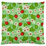 Strawberries Pattern Seamless Standard Premium Plush Fleece Cushion Case (One Side)