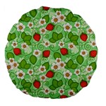 Strawberries Pattern Seamless Large 18  Premium Flano Round Cushions