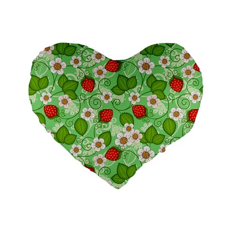 Strawberries Pattern Seamless Standard 16  Premium Flano Heart Shape Cushions from ArtsNow.com Front