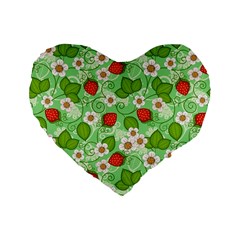 Strawberries Pattern Seamless Standard 16  Premium Flano Heart Shape Cushions from ArtsNow.com Front