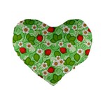 Strawberries Pattern Seamless Standard 16  Premium Flano Heart Shape Cushions