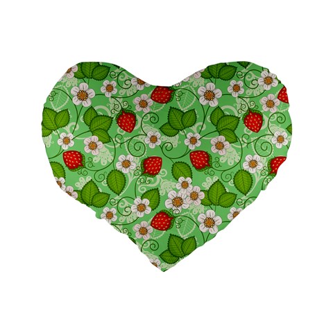 Strawberries Pattern Seamless Standard 16  Premium Flano Heart Shape Cushions from ArtsNow.com Back