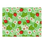 Strawberries Pattern Seamless Two Sides Premium Plush Fleece Blanket (Mini)