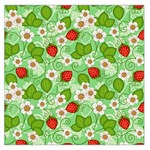 Strawberries Pattern Seamless Square Satin Scarf (36  x 36 )