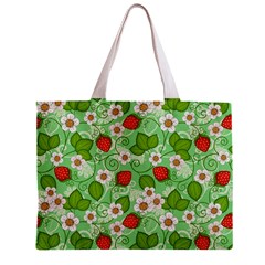 Strawberries Pattern Seamless Zipper Mini Tote Bag from ArtsNow.com Front