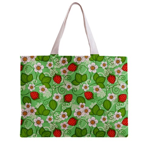 Strawberries Pattern Seamless Zipper Mini Tote Bag from ArtsNow.com Back