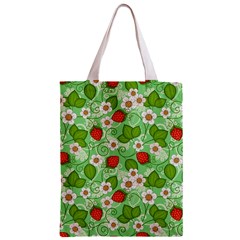 Strawberries Pattern Seamless Zipper Classic Tote Bag from ArtsNow.com Front